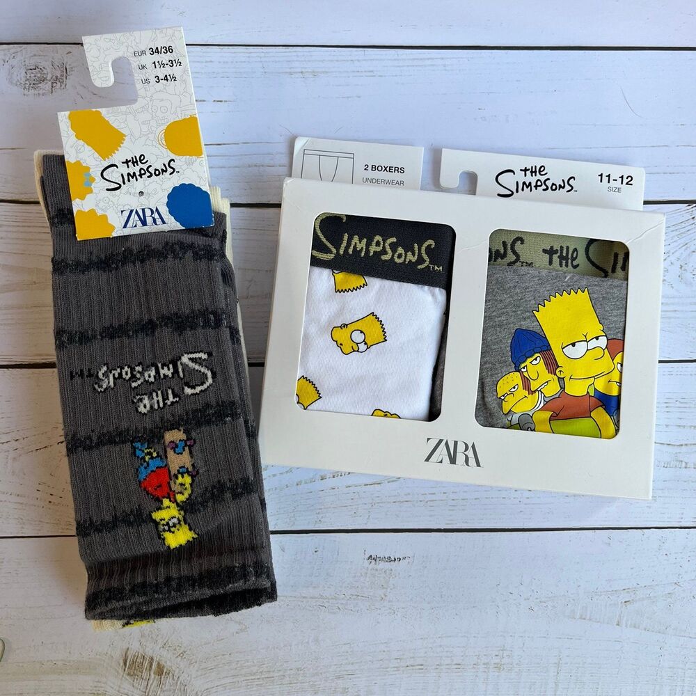 The Simpsons Boys Socks Briefs Set ZARA KIDS NEW